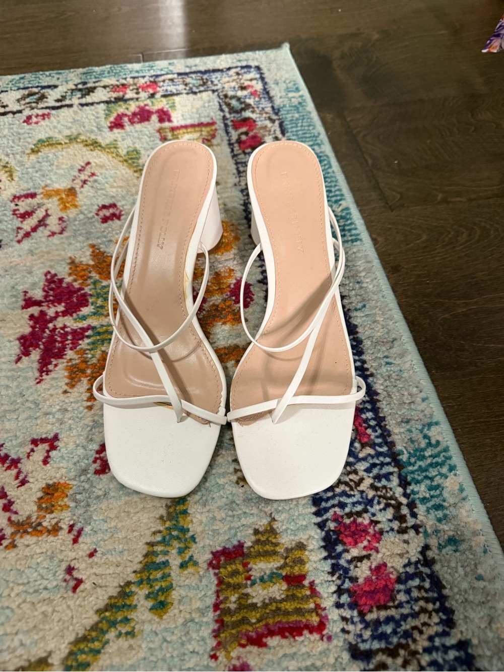 White Strappy Block Heel Sandals
